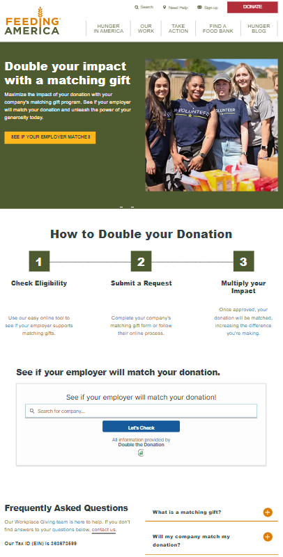 matching gift marketing materials