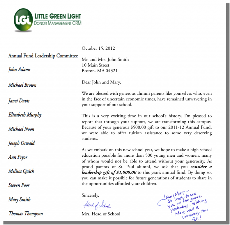 How To Personalize Your Solicitation Letters Little Green Light