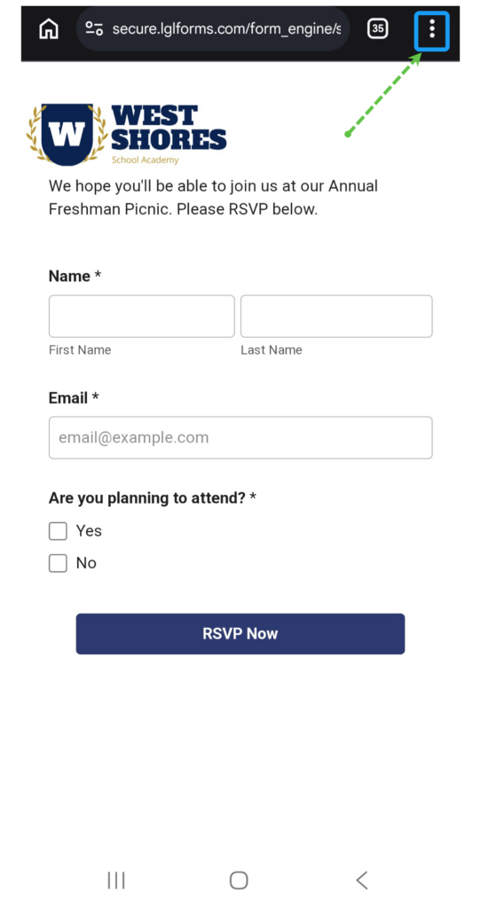 Save LGL Form on Android device