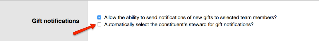 send gift notifications to stewards