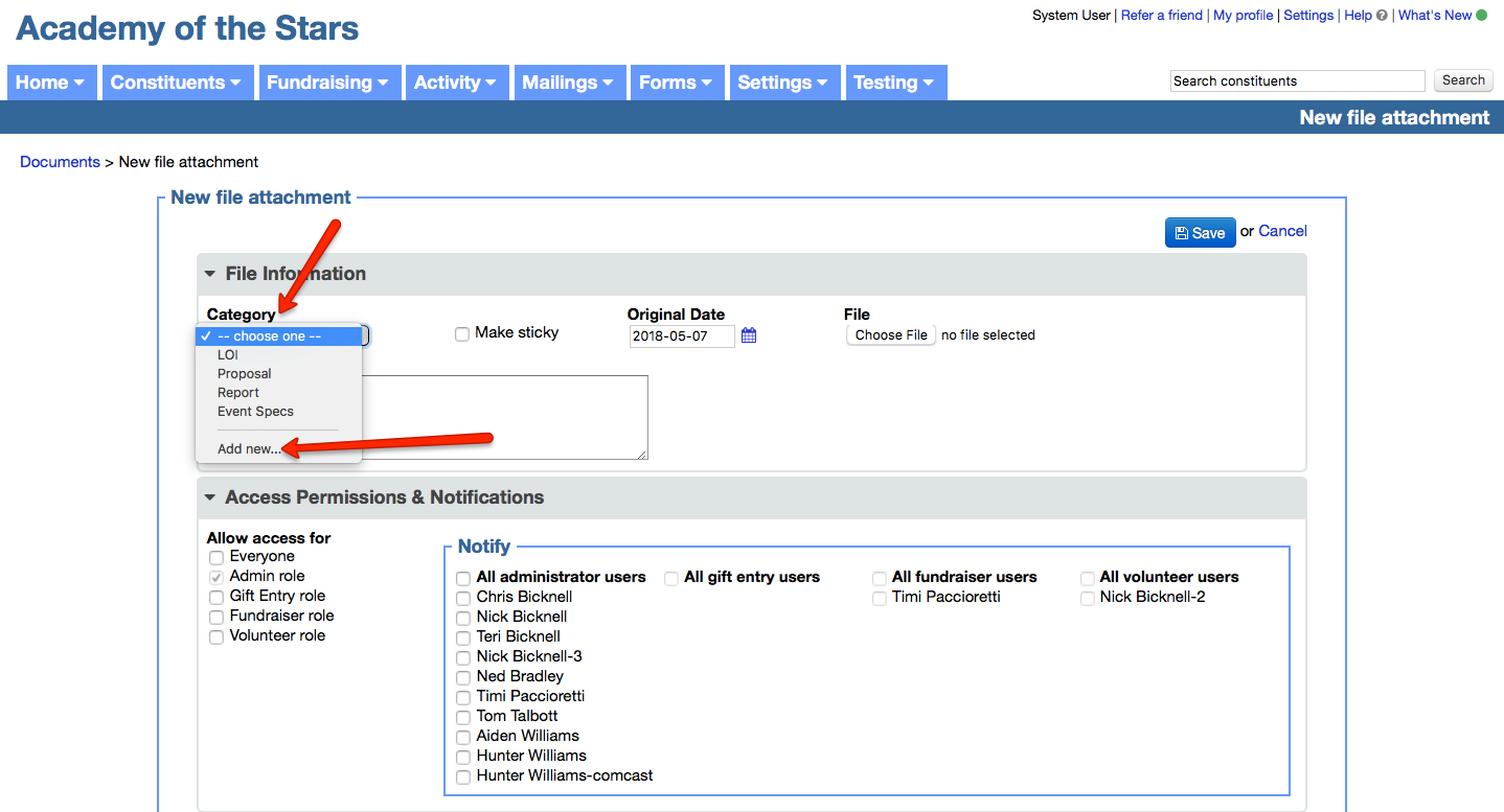 Add new documents types in LGL