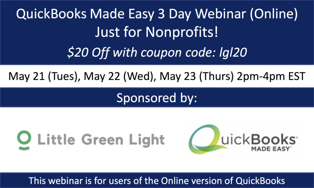 Lgl Sponsors Quickbooks Made Easy Training Webinar Little Green