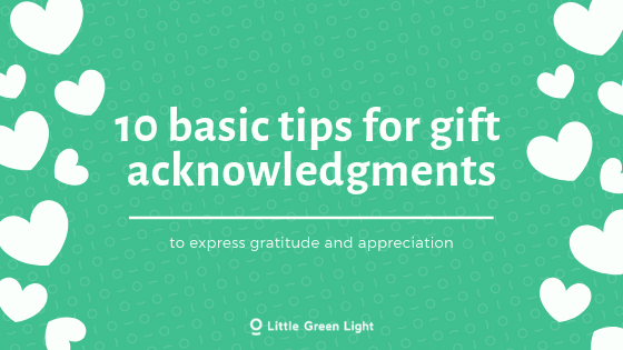 Gift acknowledgment tips for nonprofits
