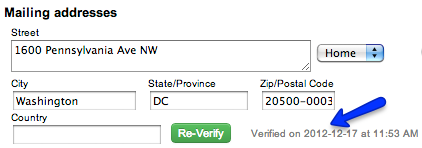 verified address in LGL