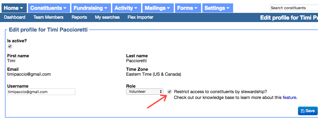 image showing how to restrict which constituents a team member can view