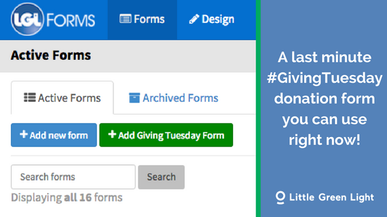 last minute GivingTuesday donation form