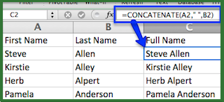 using concatenate in excel