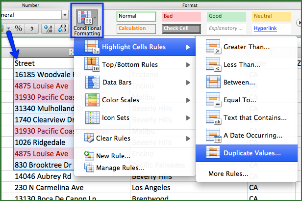 using conditional formatting in excel