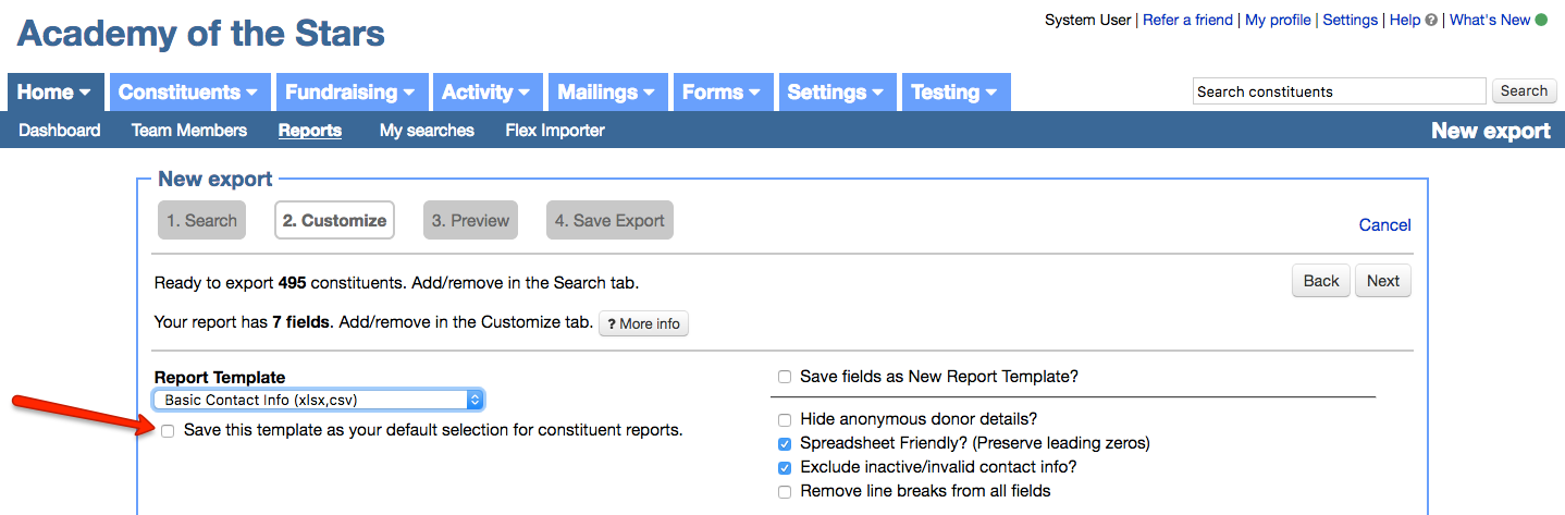 default report templates