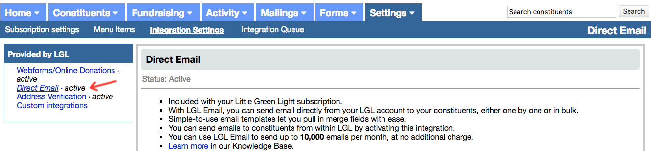 lgl integrated email