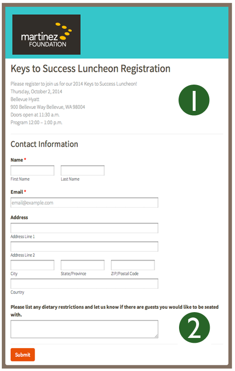 event registration form example