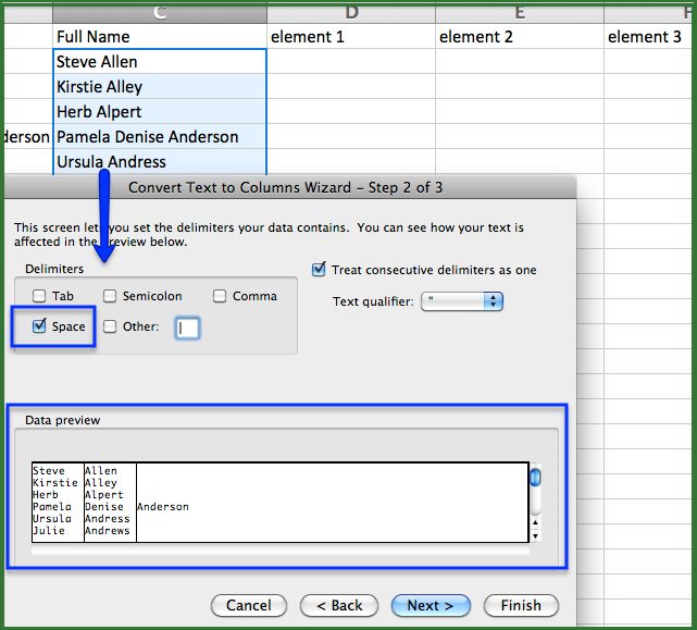 using text to columns in excel