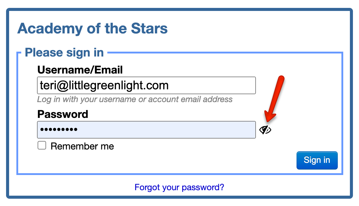 Display password creen in LGL