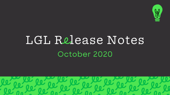 October 2020 Updates to LGL
