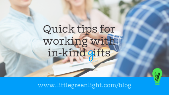 Tips on inkind gifts