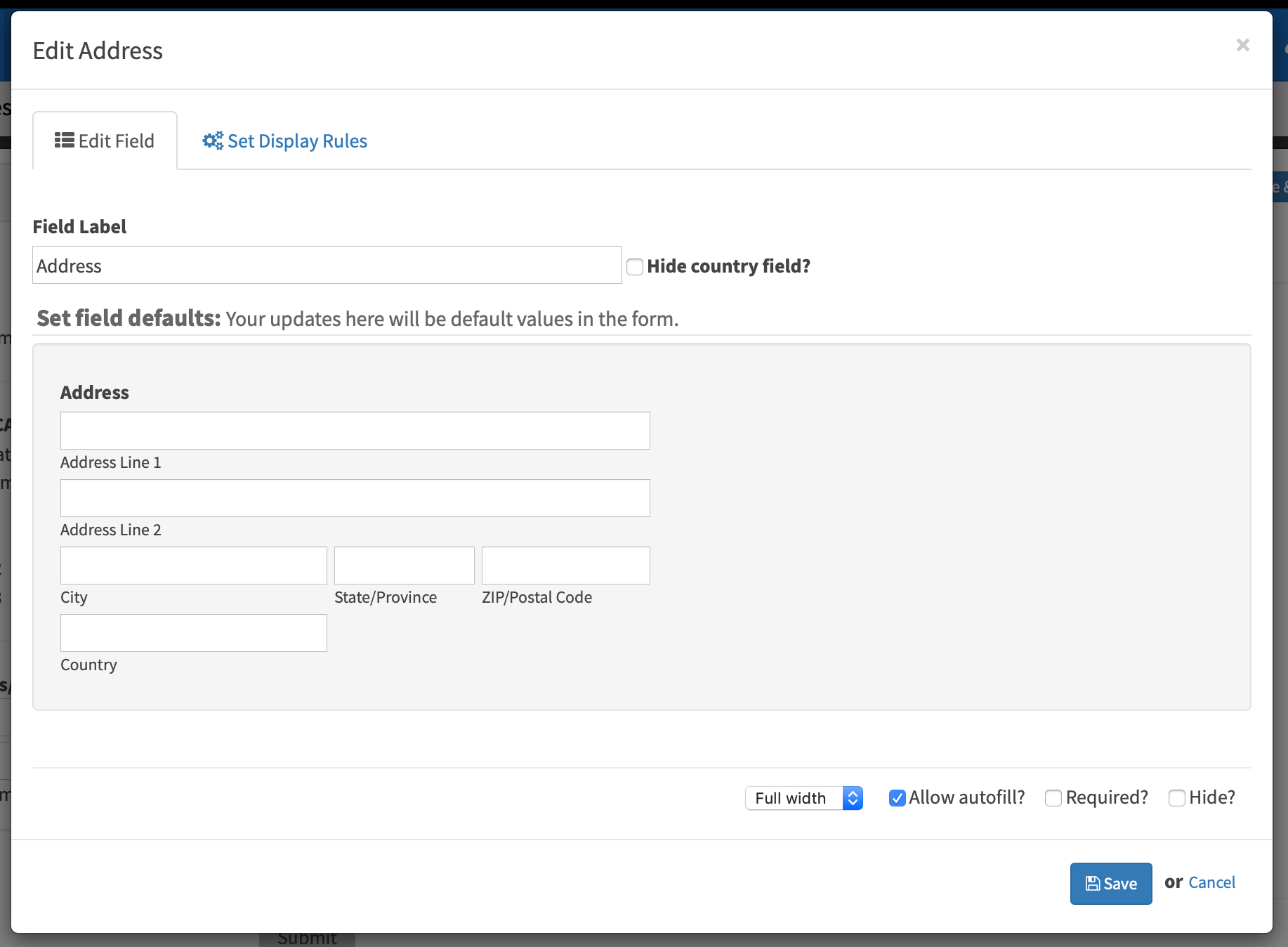 autofill in forms update