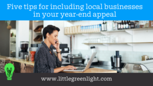 include business in year-end fundraising appeal