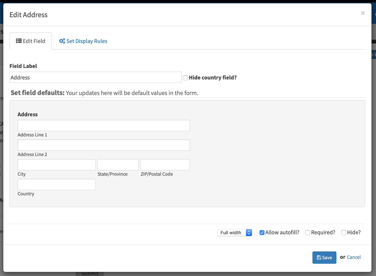 autofill in forms update