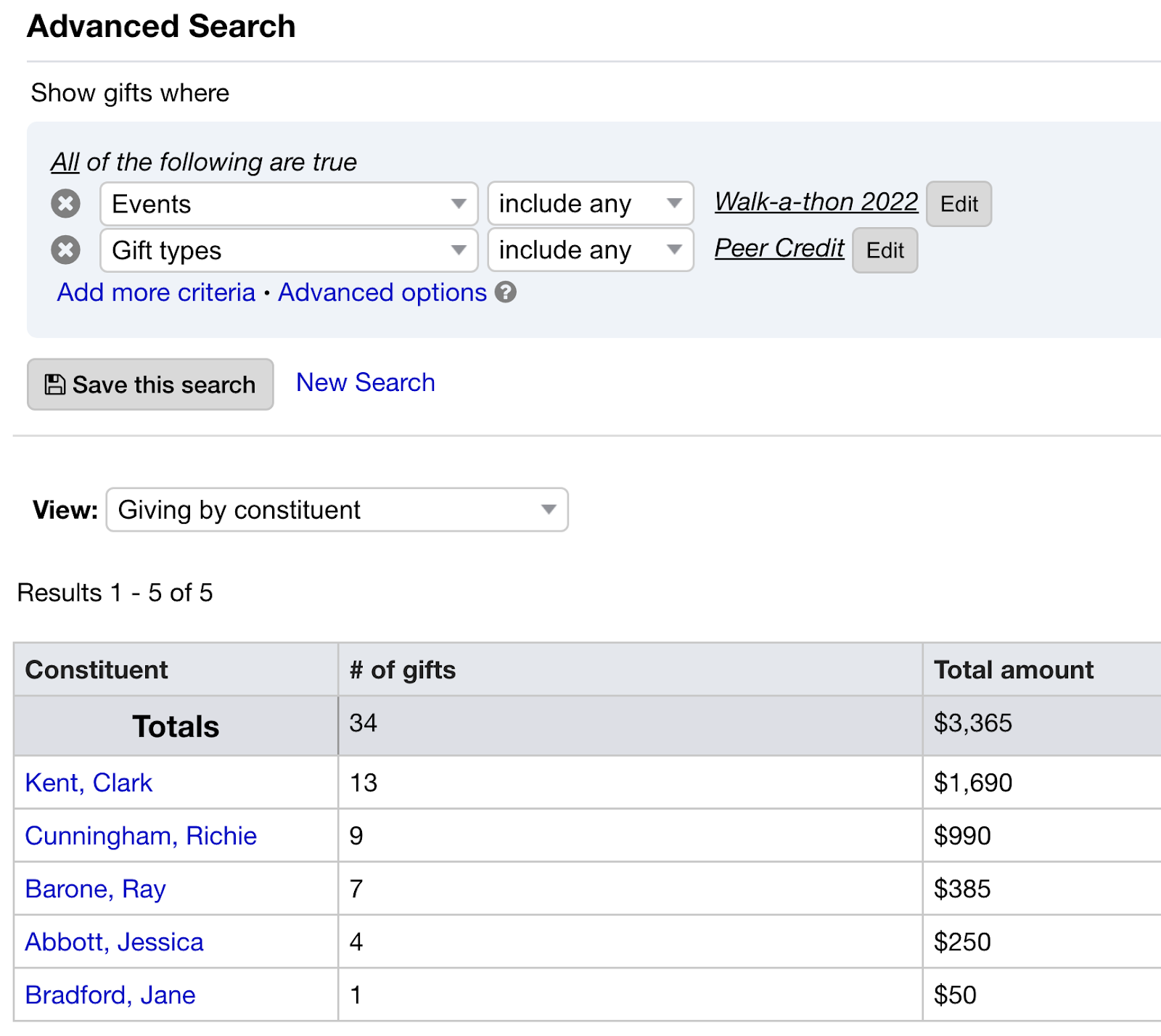 Search for peer credits in LGL