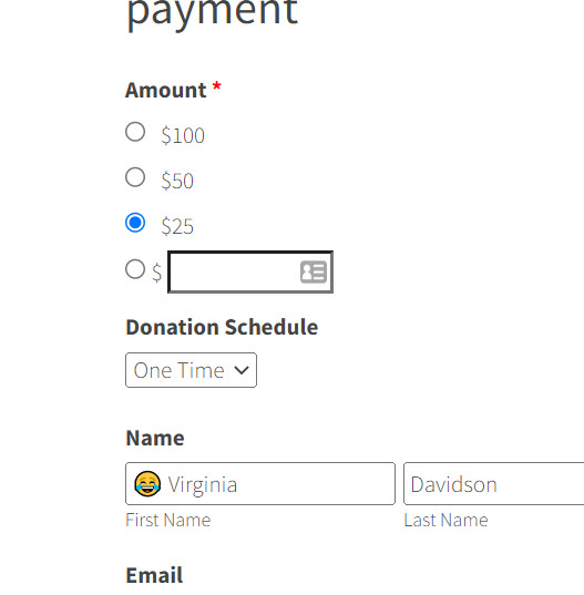 Donation Amount field in LGL forms