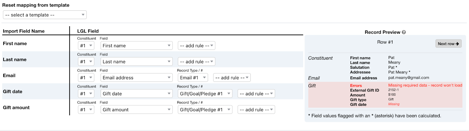 Flex Importer error message