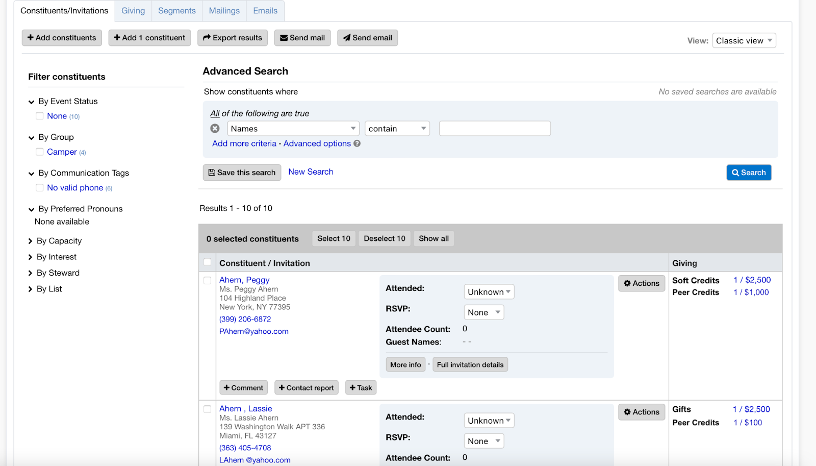 Peer Credit display in LGL Appeals