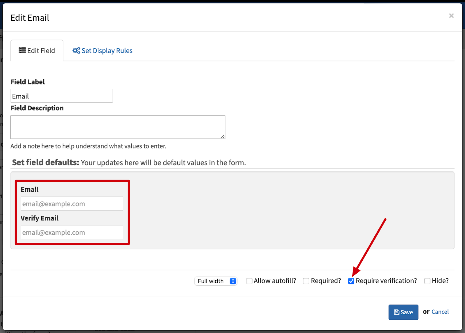 Verifying email address in LGL forms