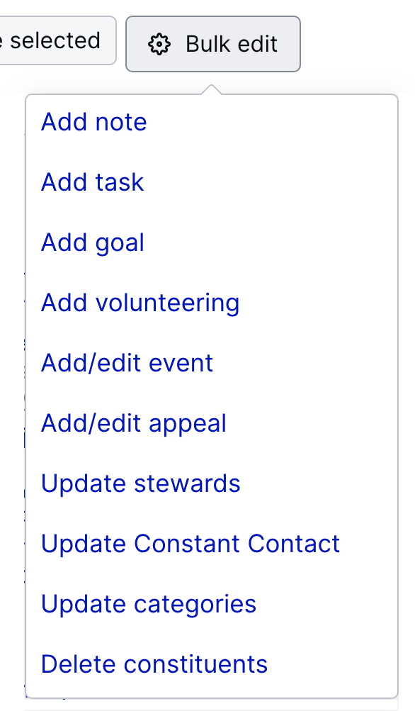 Bulk edit option in Constituents