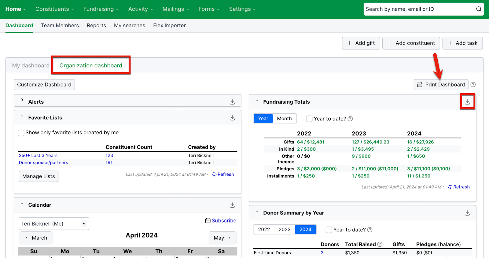 April 2024 release note: new dashboard view and widgets