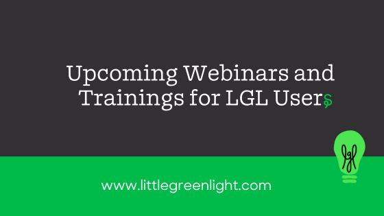 upcoming LGL webinars