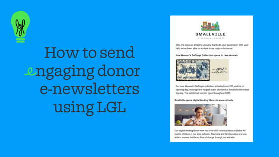 send donor newsletters with Little Green Light