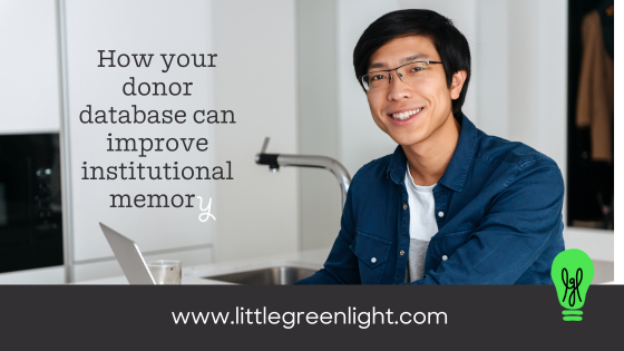 donor database improves institutional memory