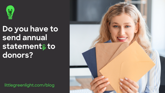 sending annual statements to donors is not necessary