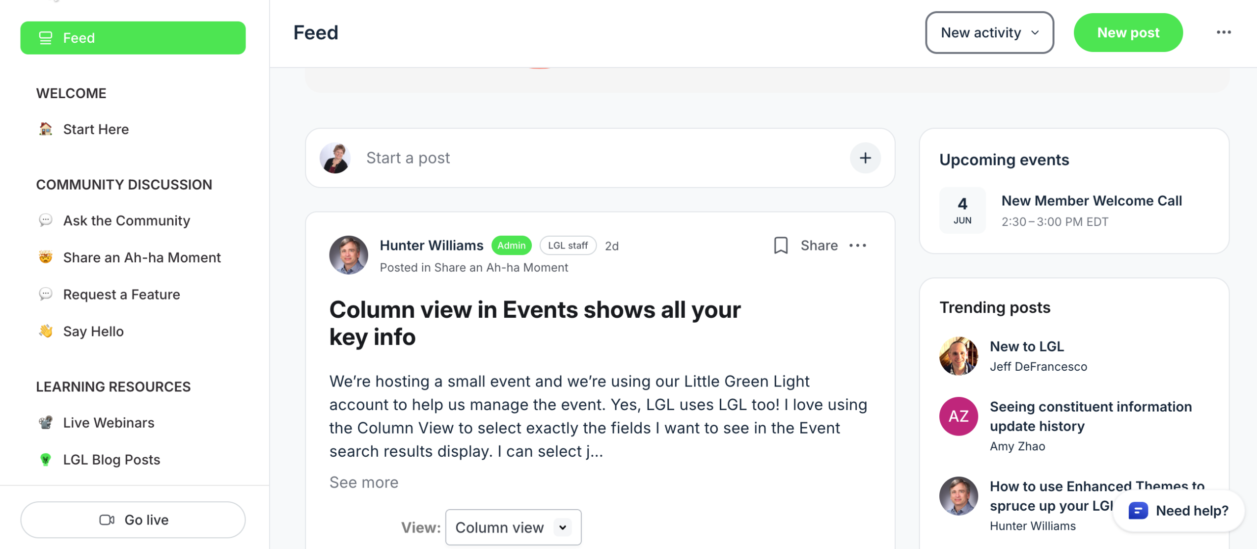 LGL Community Feed