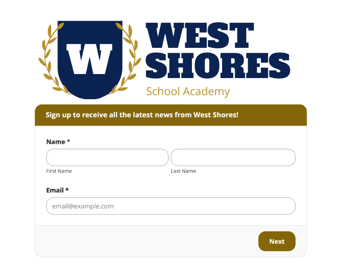 newsletter sign up form LGL Example newsletter signup form