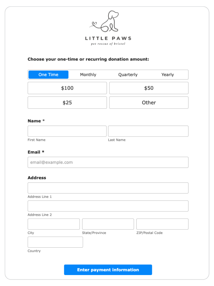 standard donation form LGL donation form