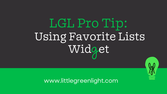 Using Favorite lists widget in LGL
