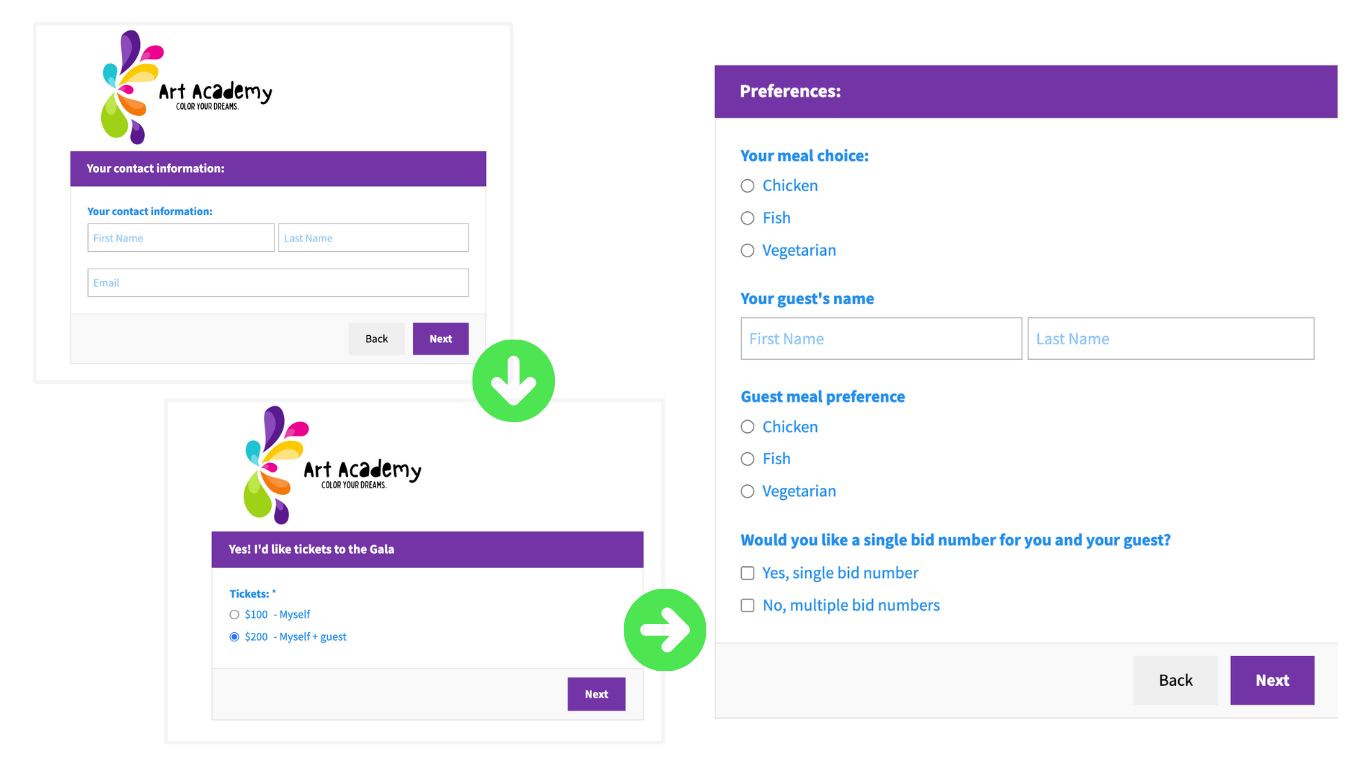 Event registration form example in LGL Forms