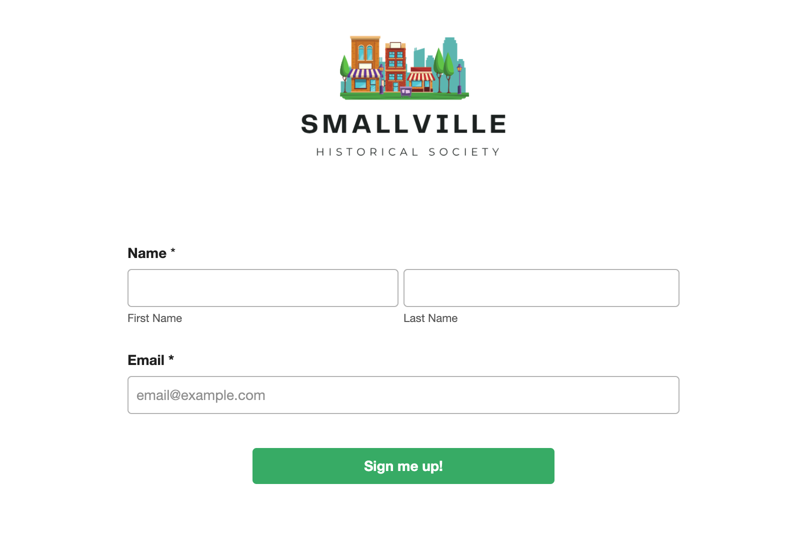 email subscription form in LGL Forms