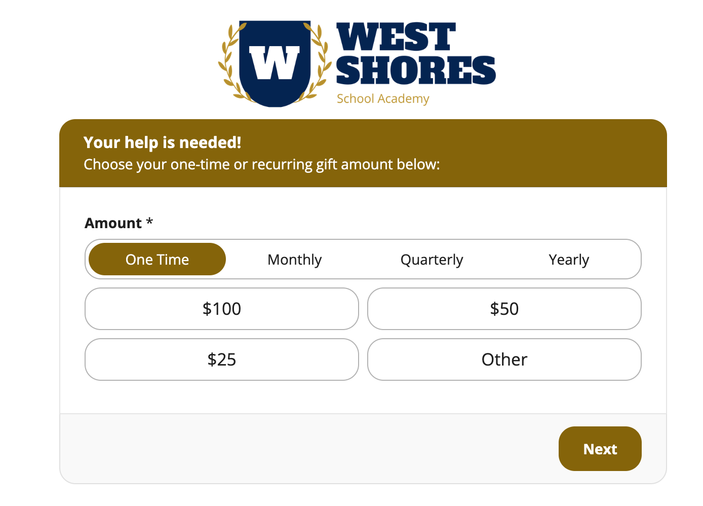 sample online donation form using LGL Forms